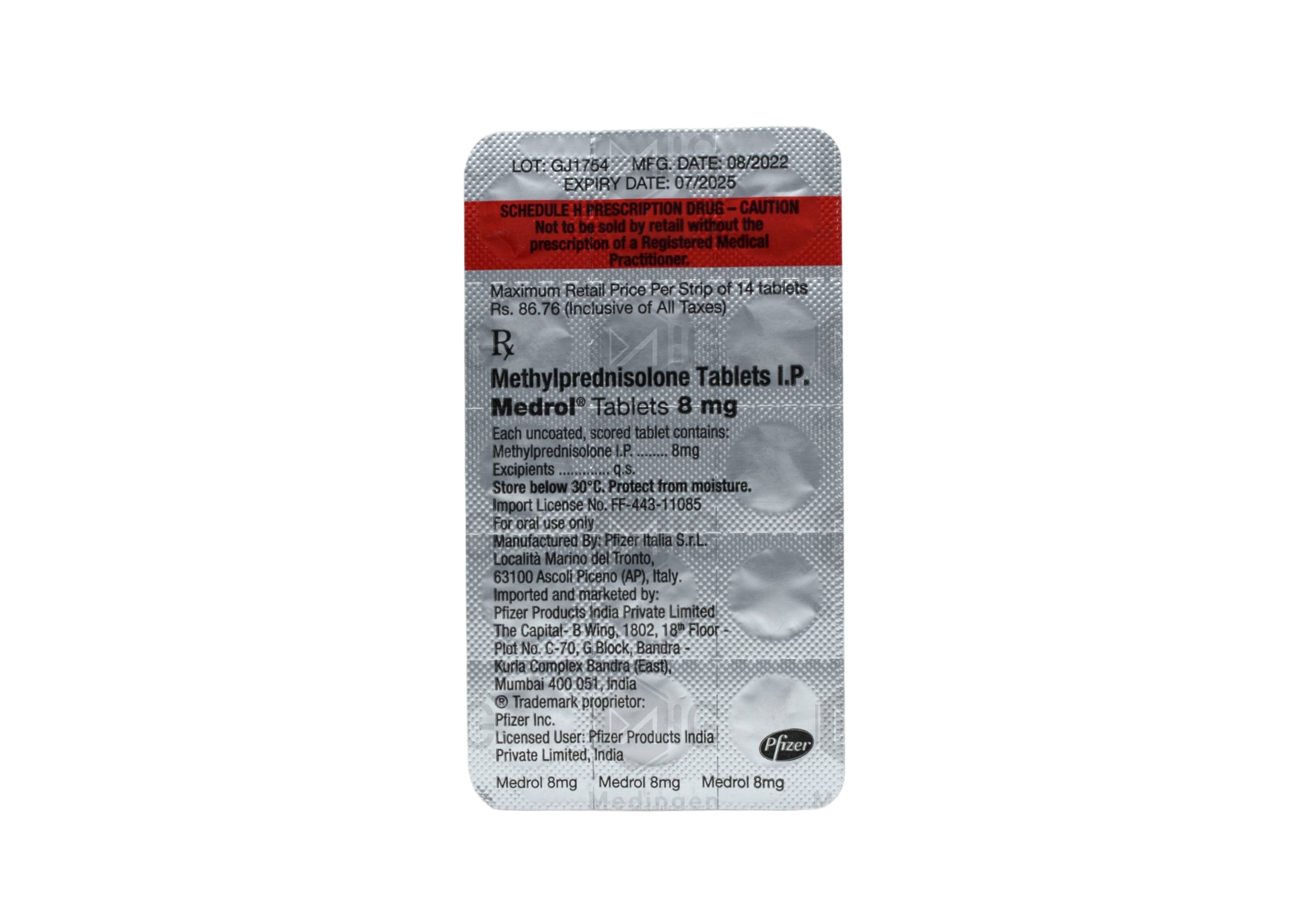MEDROL 8MG